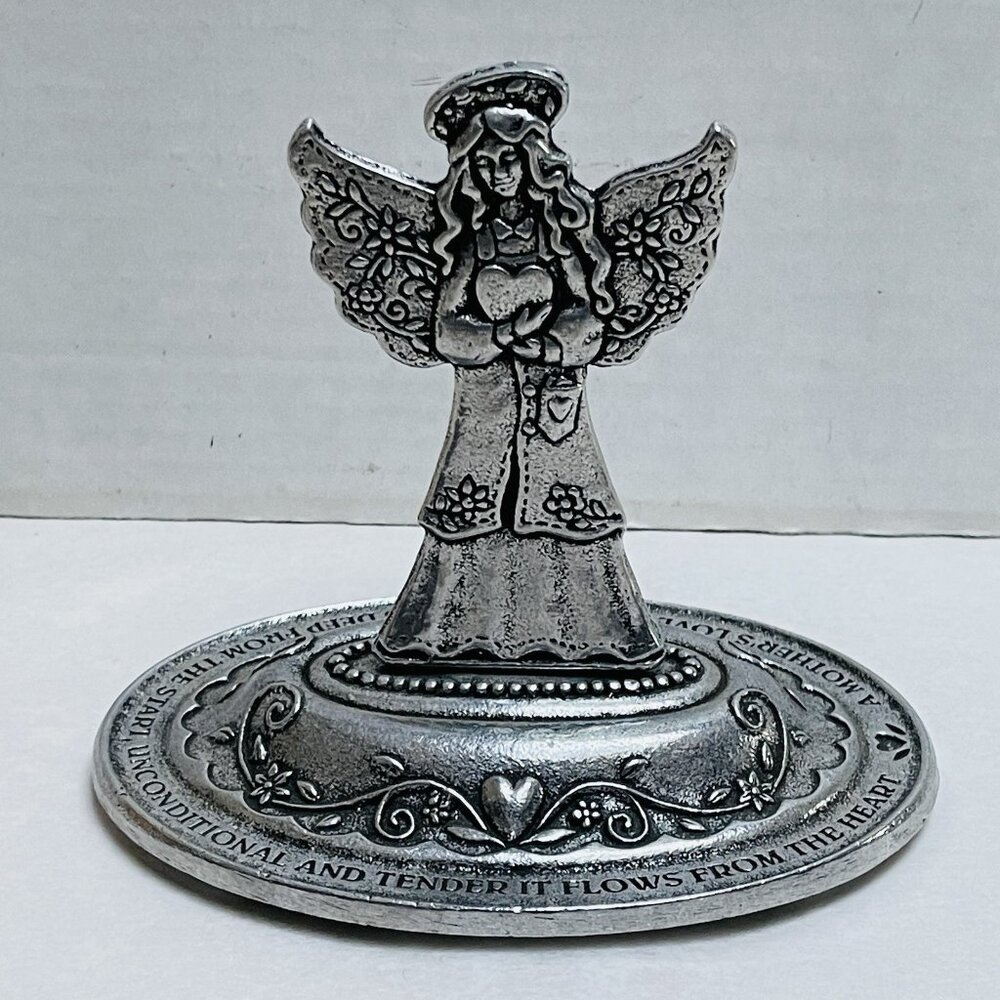 Vintage Carson Pewter Mother Angel Display Holder Topper Motherly Love 2002